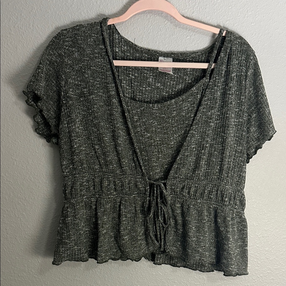 Women's green Ruffle Top
